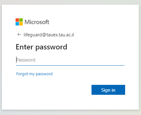 Write your university password and click Sign in
